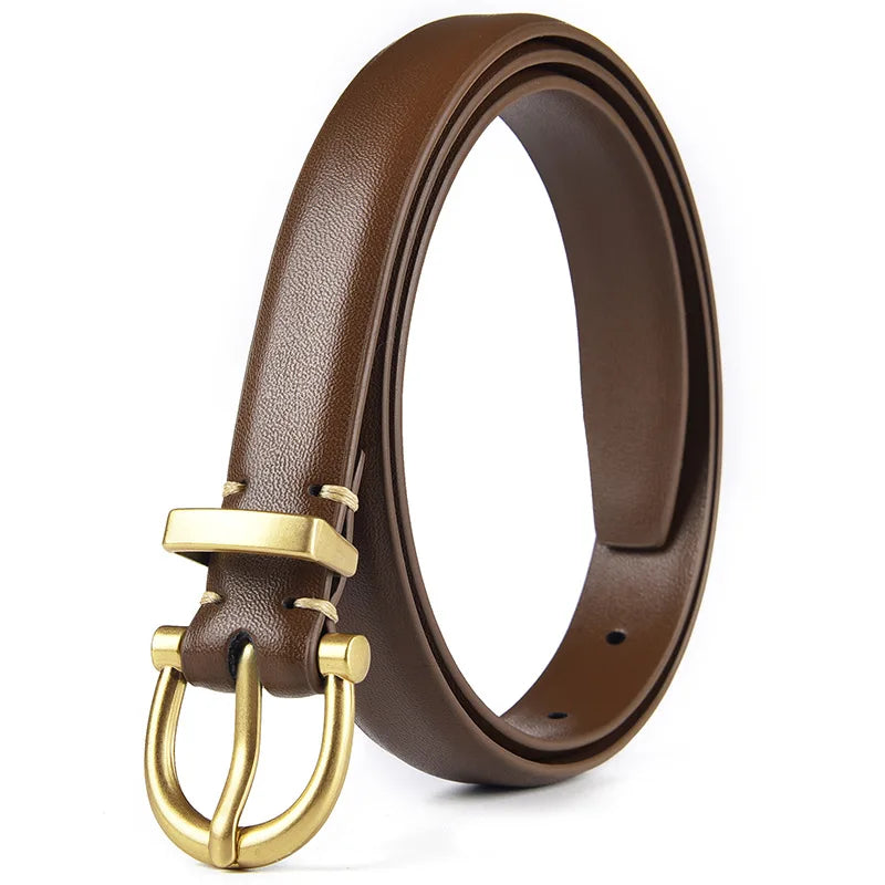Jeans Fashion Professional 100% Genuine Leather Belt for Women Fine Decorative Cowhide Ins Wind Simple Korean Black Belt