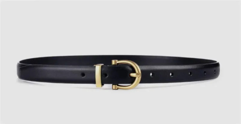Jeans Fashion Professional 100% Genuine Leather Belt for Women Fine Decorative Cowhide Ins Wind Simple Korean Black Belt