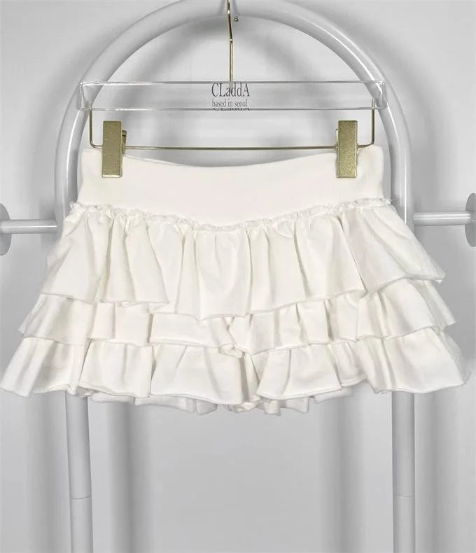 Ruffle Mini Skirt | High Waist Layered Cake Skirt Y2K Ballet Style