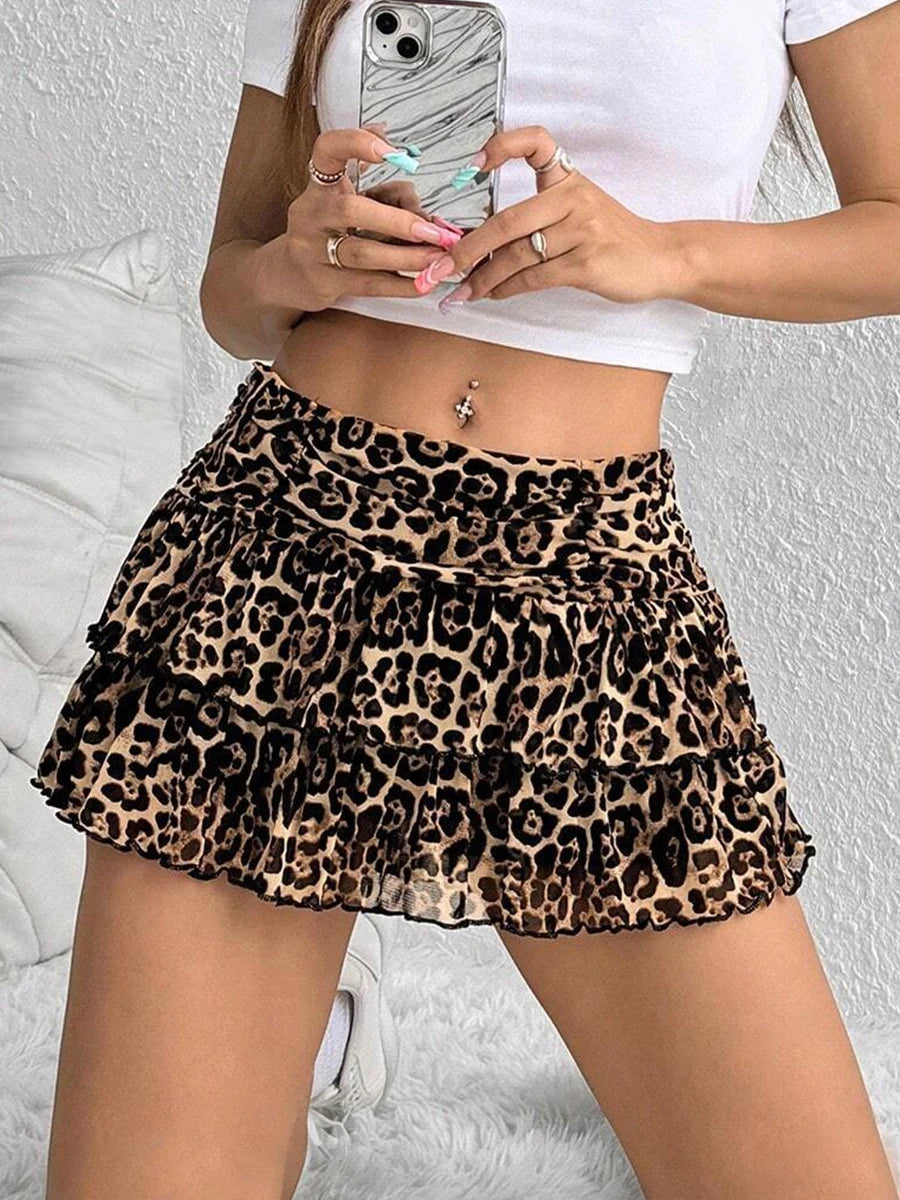 A-line Mini bubble lace skirt