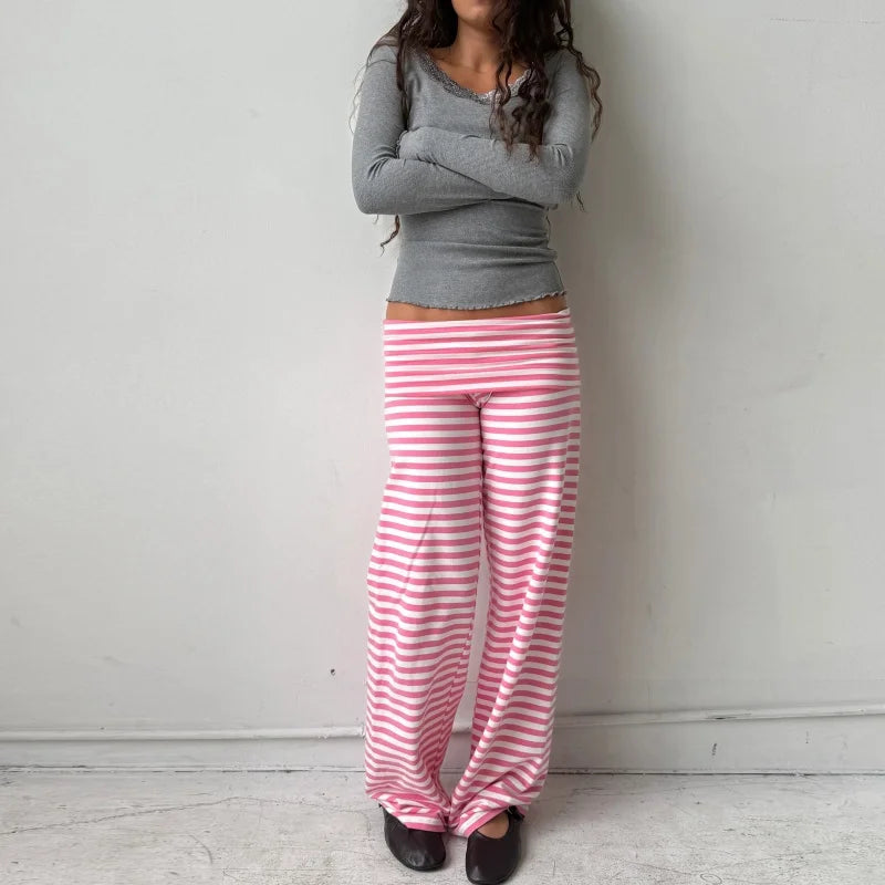 YSK Striped Flared pant