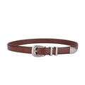 Unisex Vintage Belt Genuine Leather Cowskin Waistband Black with Silver Buckle for Men and Women Fashion Belt for Jeans Pants