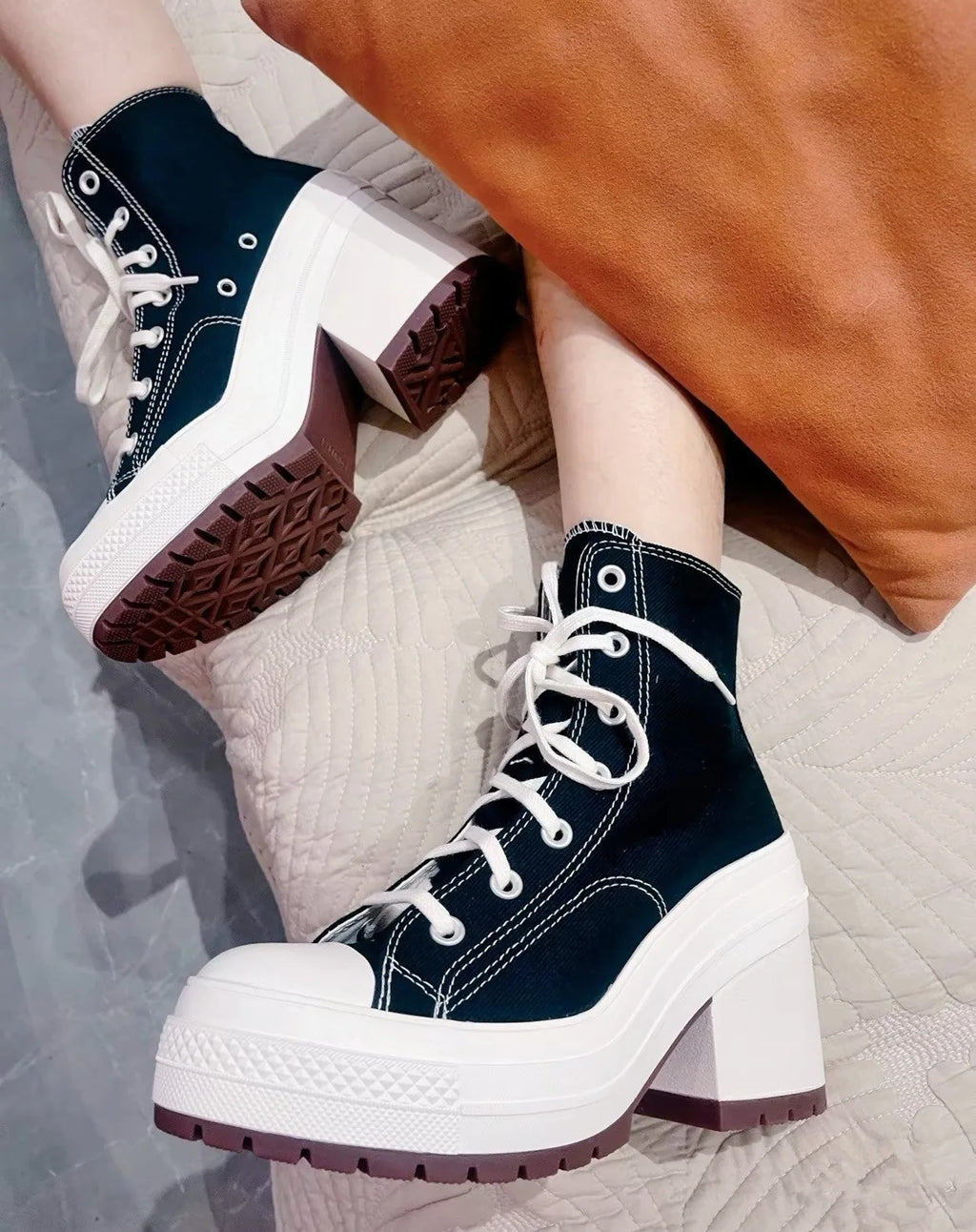 Platform High Top Heel   Sneakers