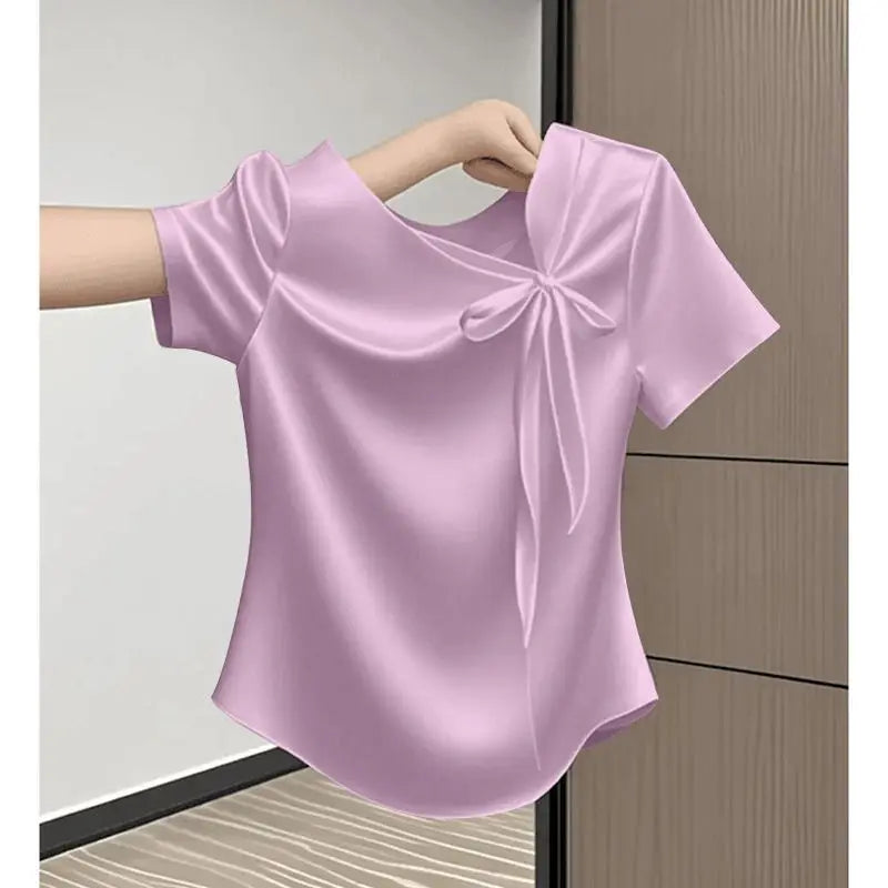 women detailed bow tie blouse