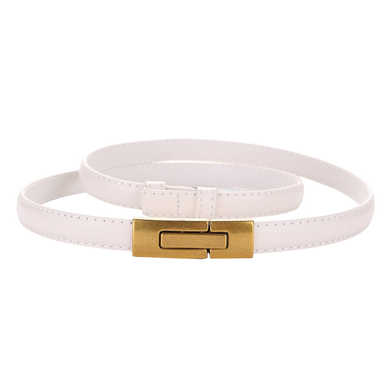 100% Natural Cowhide Waistband First Layer Good Genuine Leather Belts for Women Decoration Skirt Suit Adjustable Designer Belt