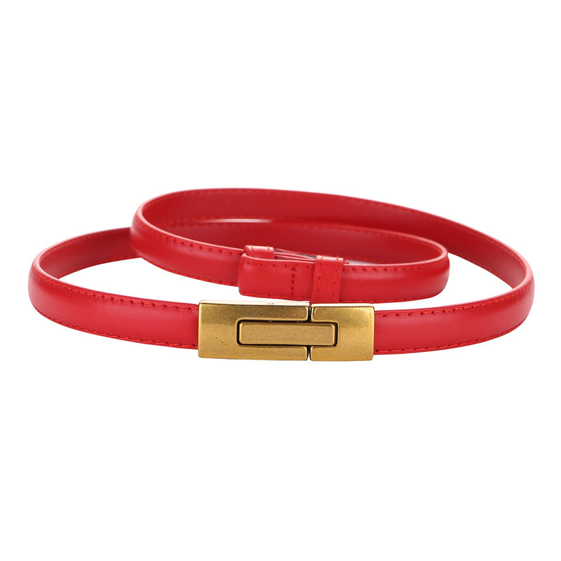 100% Natural Cowhide Waistband First Layer Good Genuine Leather Belts for Women Decoration Skirt Suit Adjustable Designer Belt
