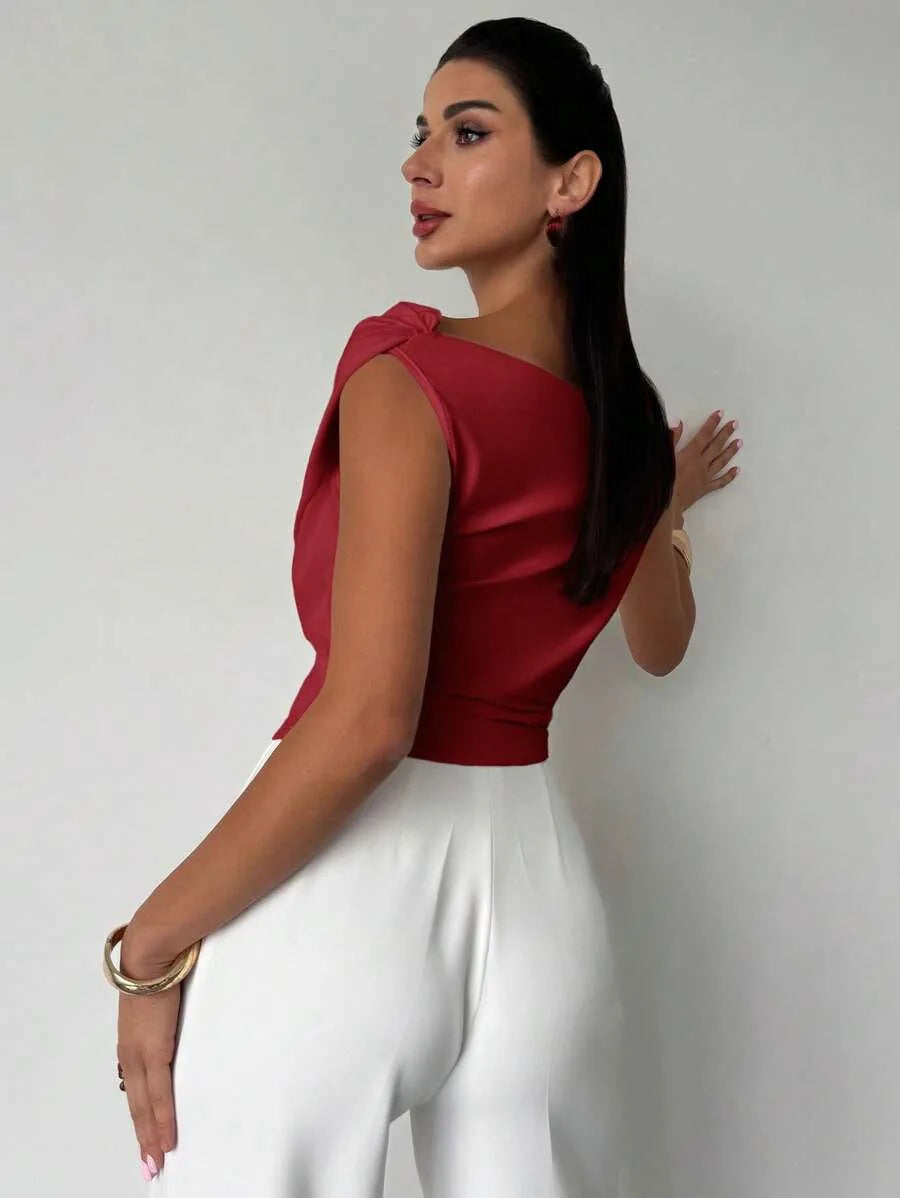 Summer Autumn Irregular Crop Tops Women Sleeveless Solid Y2K Short Tank Top Casual