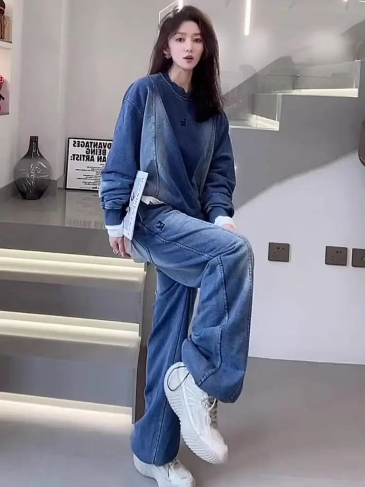 Ladies Two-Piece Denim Set