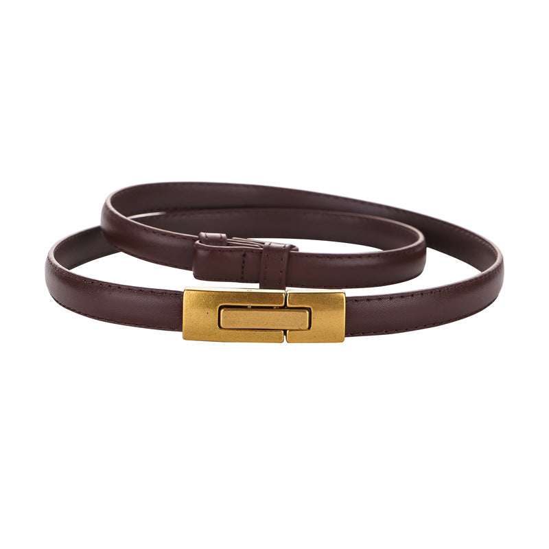 100% Natural Cowhide Waistband First Layer Good Genuine Leather Belts for Women Decoration Skirt Suit Adjustable Designer Belt