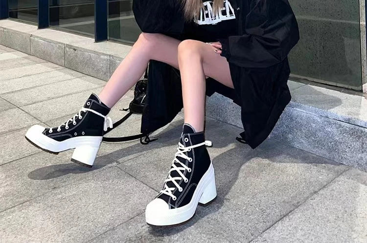 Platform High Top Heel   Sneakers