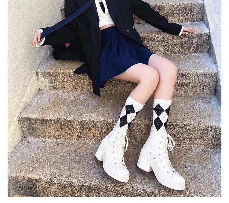 Platform High Top Heel   Sneakers