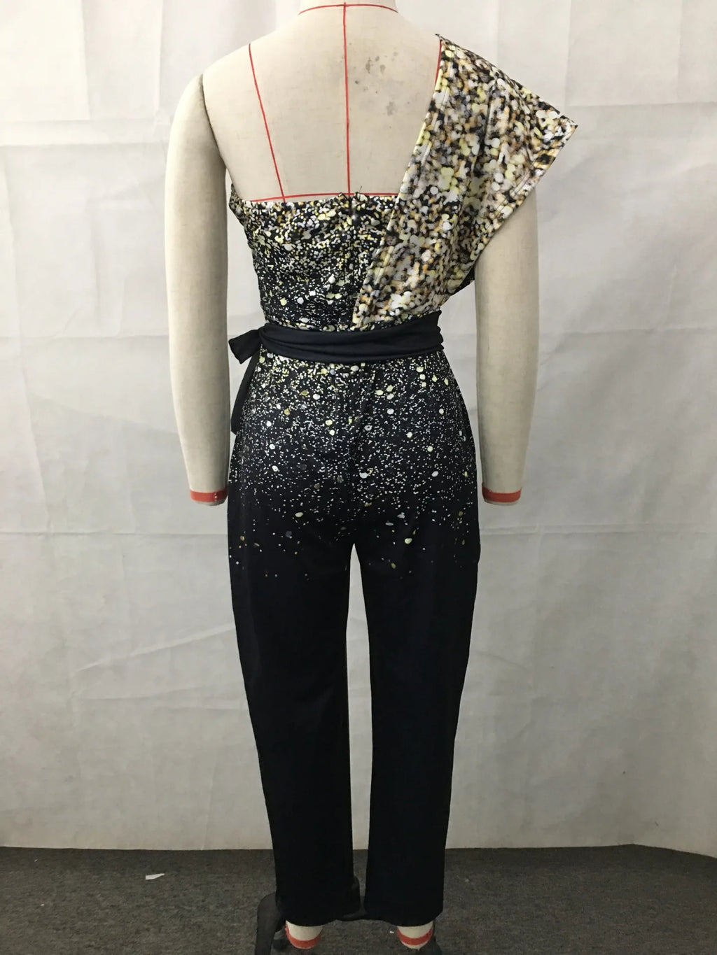 Elegant Women Sequins Patchwork Bodycon Jumpsuit