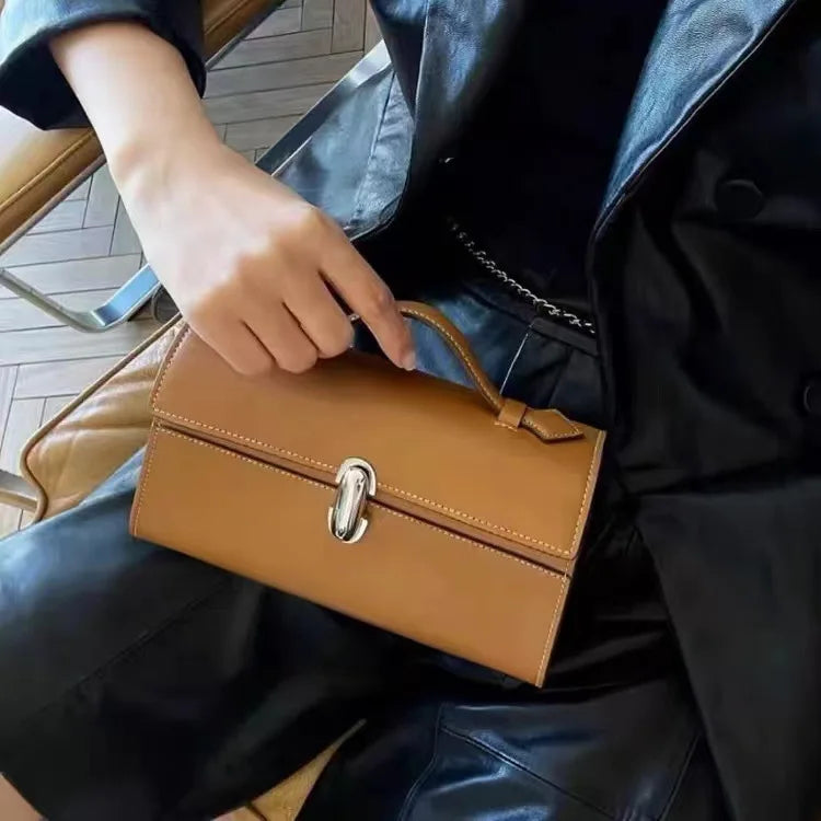 SAVETTE Symmetry Pochette Leather Tote Bag Women Top Handle Bags Genuine Leather Suede Solid Color Simple Handbag Square Bag