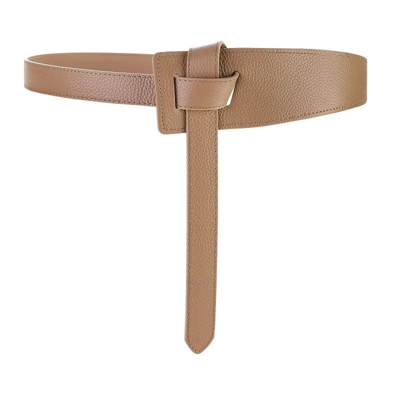Versatile Genuine Leather Belt - Vintage Knotted Design, Ideal for Business & Casual Chic, Comfortable Average Size