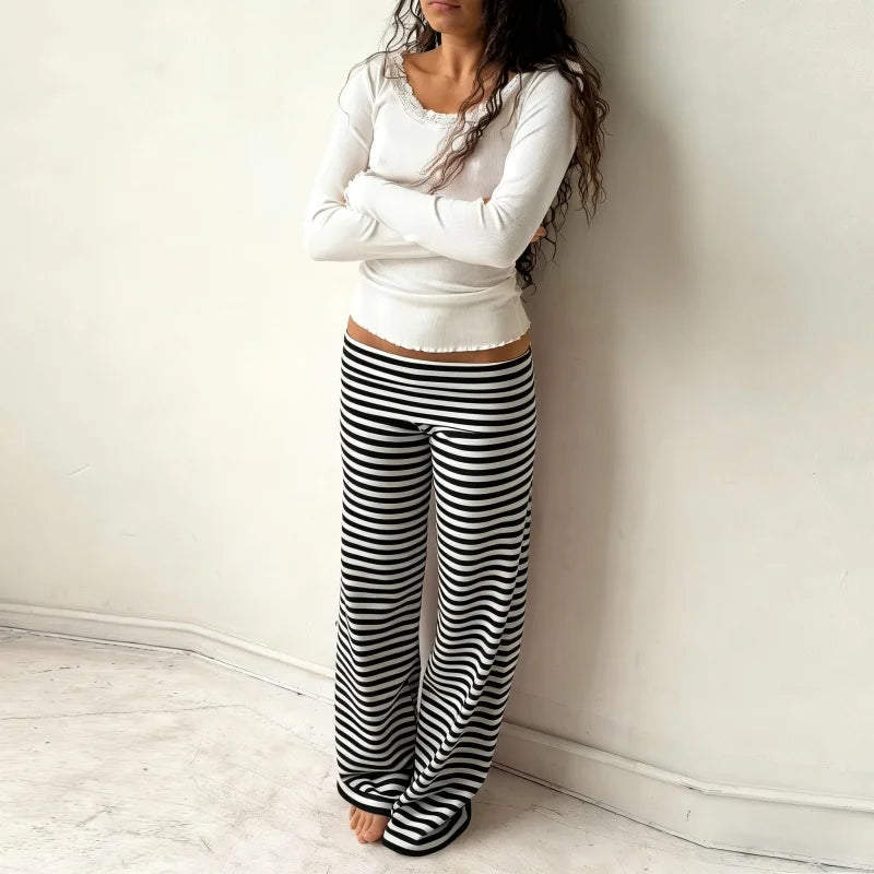 YSK Striped Flared pant
