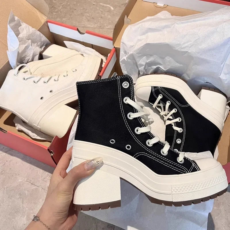 Platform High Top Heel   Sneakers