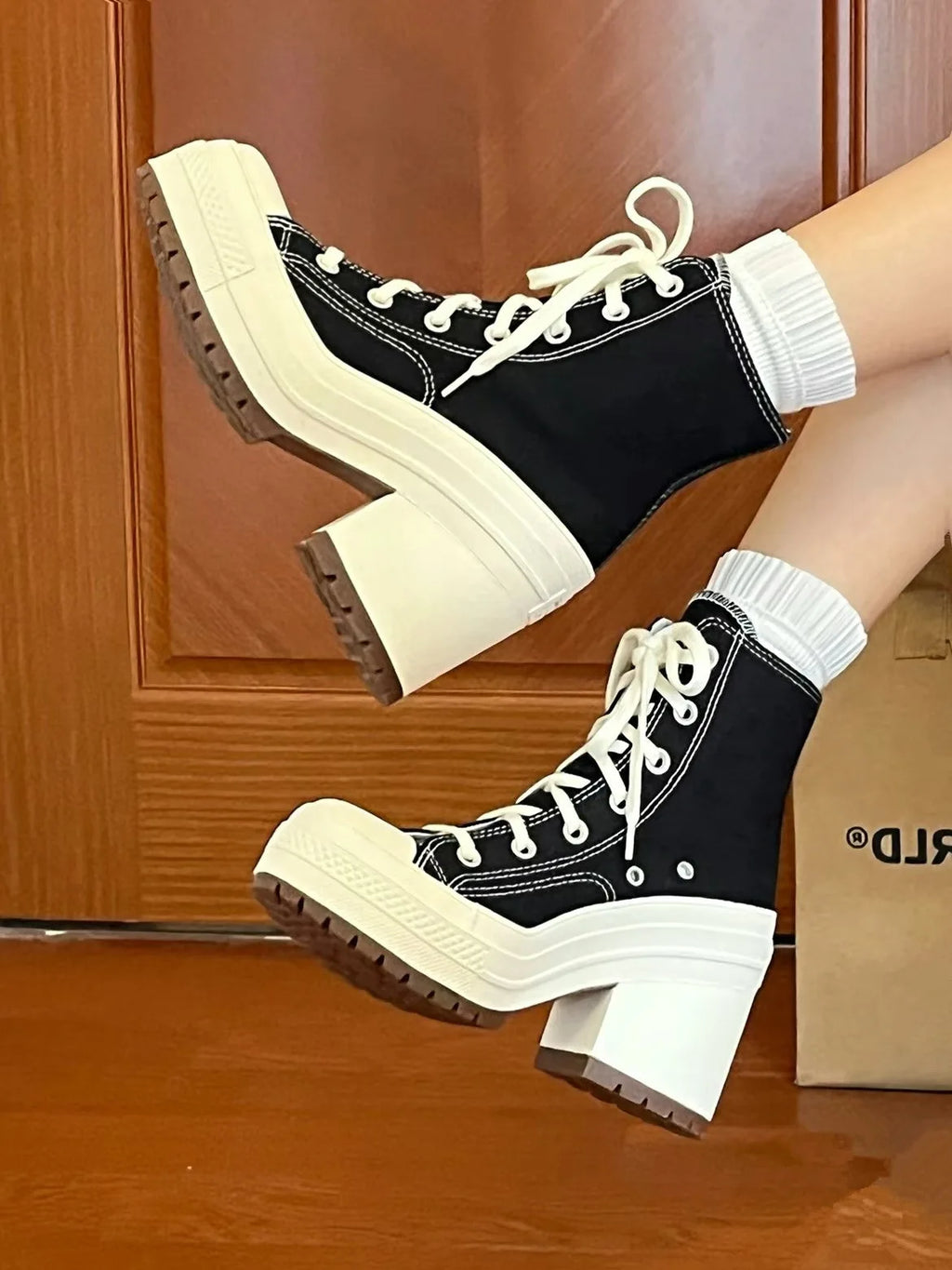 Platform High Top Heel   Sneakers