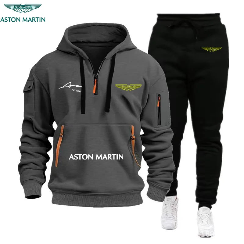 Aston Martin 2026 Hoodie And Pants Set Warm Casual Stylish Two-Piece Outdoor Autumn Winter Cold-Resistant