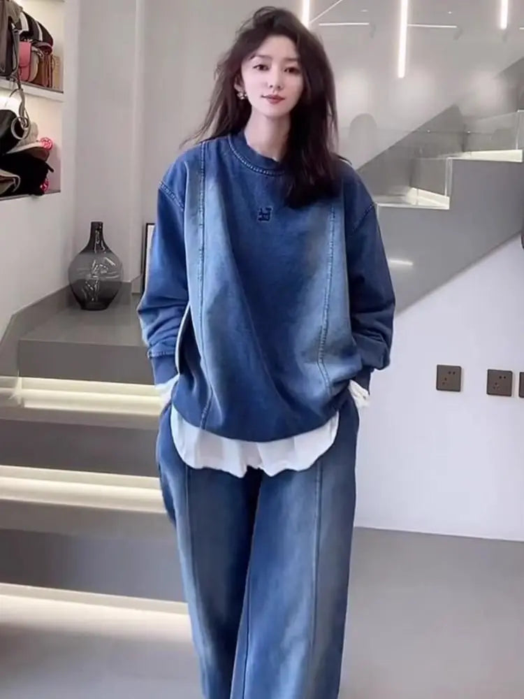 Ladies Two-Piece Denim Set