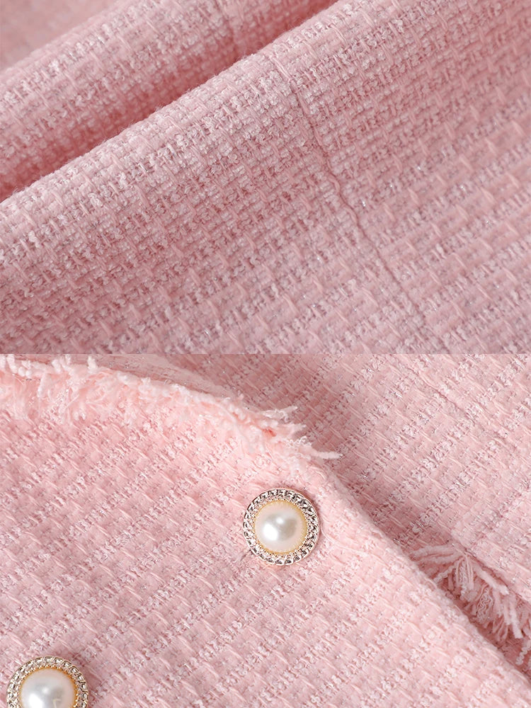 Autumn Winter Outwear Casual Blazer Women Ladies Jacket Pink White Blue Female Slim Long Sleeve Single Breasted Coat