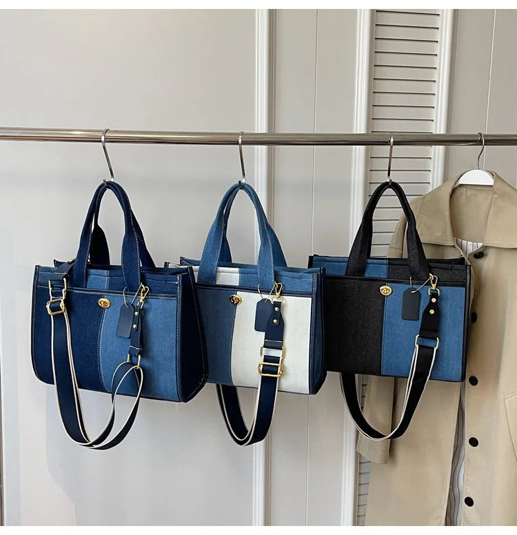 Women's Denim Shoulder  Tote Handbag.
