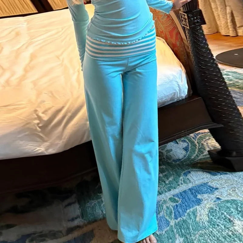 YSK Striped Flared pant