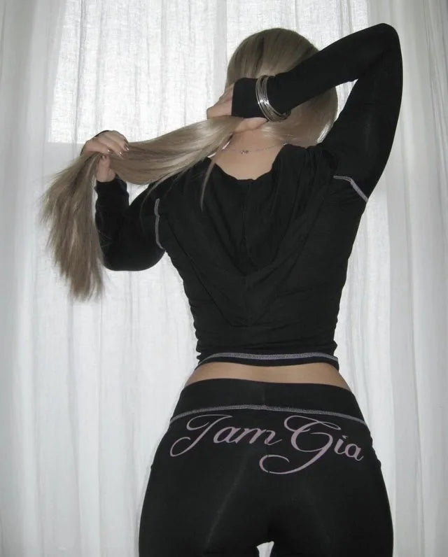 Gia long sleeve high spring top & low waist micro flared pants