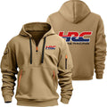 Honda HRC Logo Racing Team Men's Half-zip Hoodie Spring and Autumn Men's Sweatshirt 2025 Sports Men's Pullover Clothes