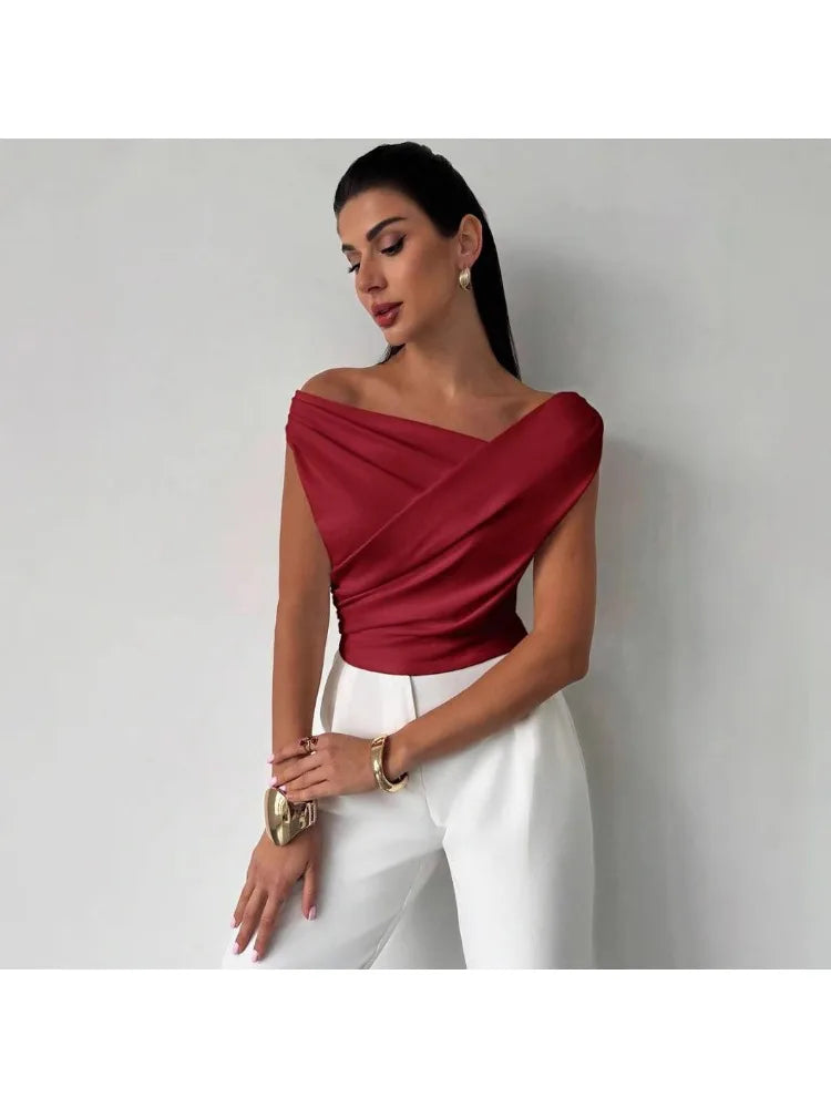 Summer Autumn Irregular Crop Tops Women Sleeveless Solid Y2K Short Tank Top Casual