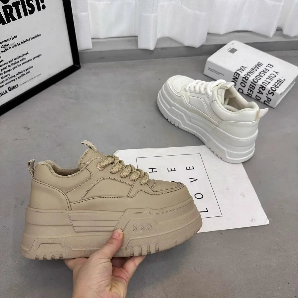 Ladies Chunky  Platform Dad Sneakers