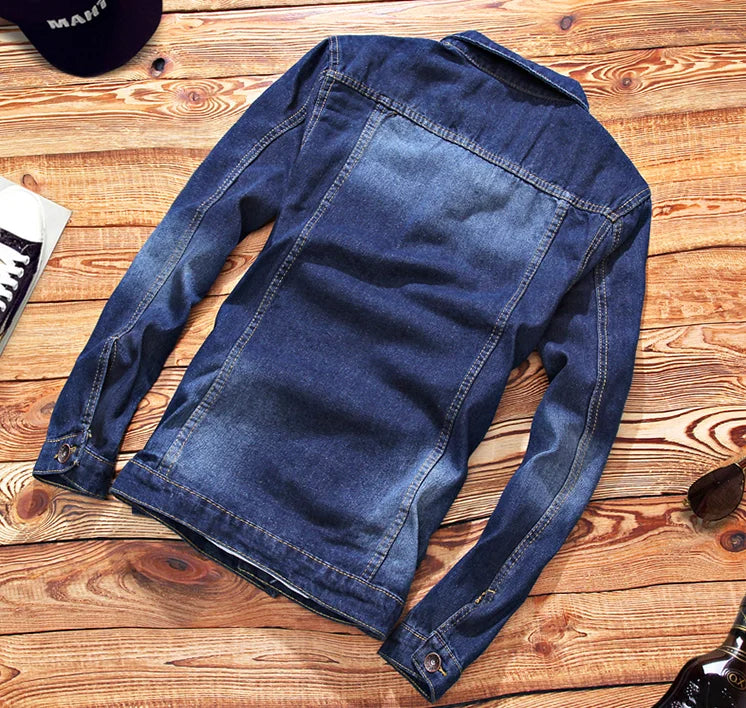 Autumn New Mens Denim Jacket Jeans Pants Slim Fit Pencil Pant Long Sleeve Coat Long Trousers 2pcs Set Size S-3XL for Male
