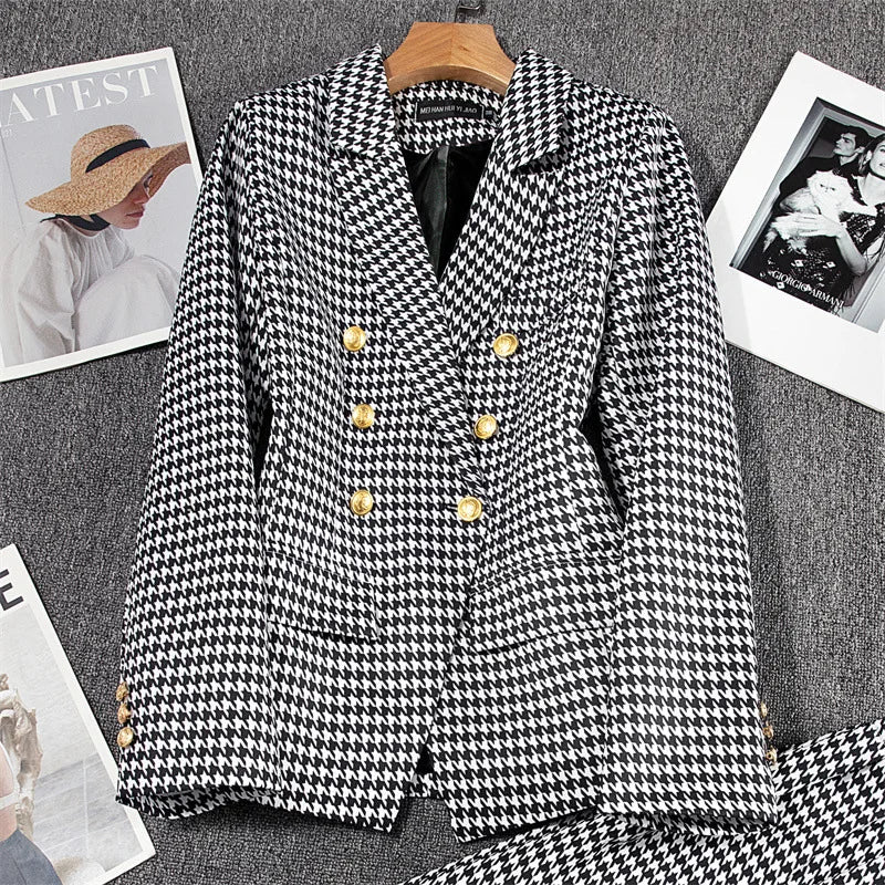 Women's Autumn Blazers New Solid Fashion Casual Suit Short Jacket Golden Button Lady Suit Comfortable Commuting Long-sleeved Top