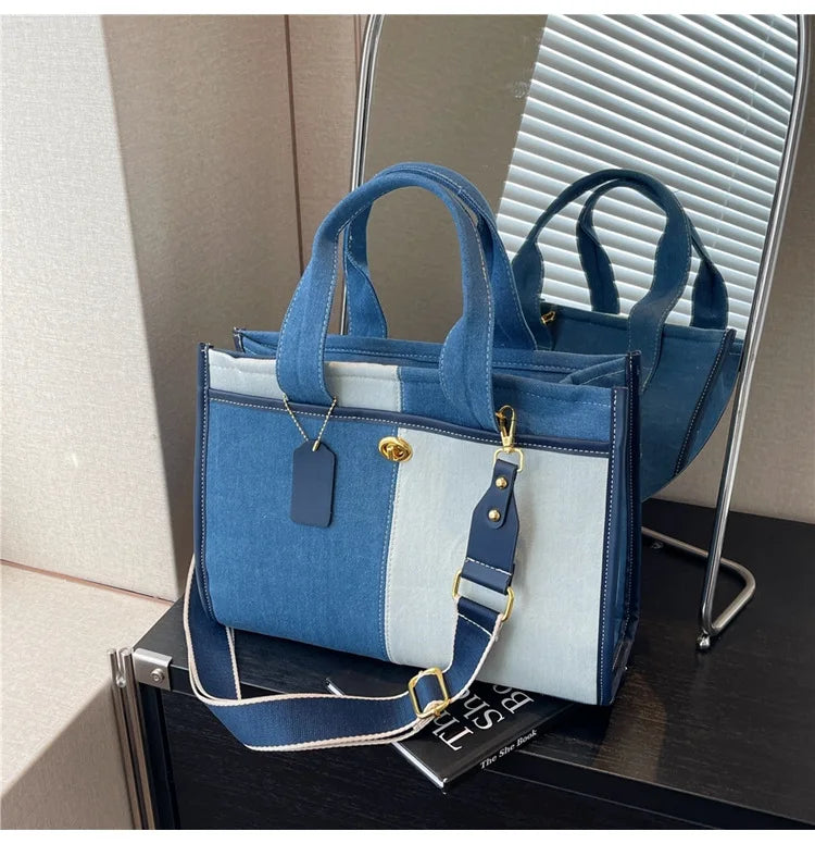 Women's Denim Shoulder  Tote Handbag.
