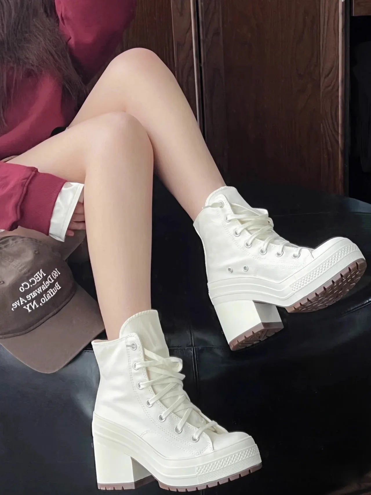 Platform High Top Heel   Sneakers