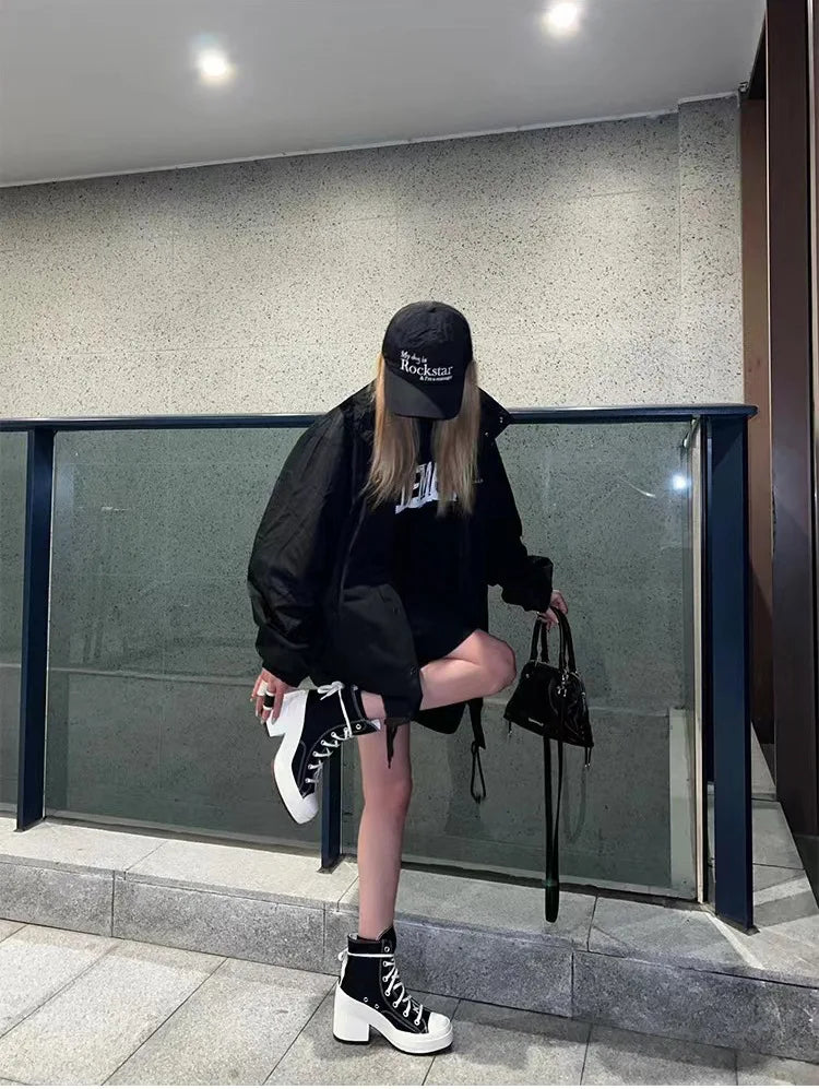 Platform High Top Heel   Sneakers