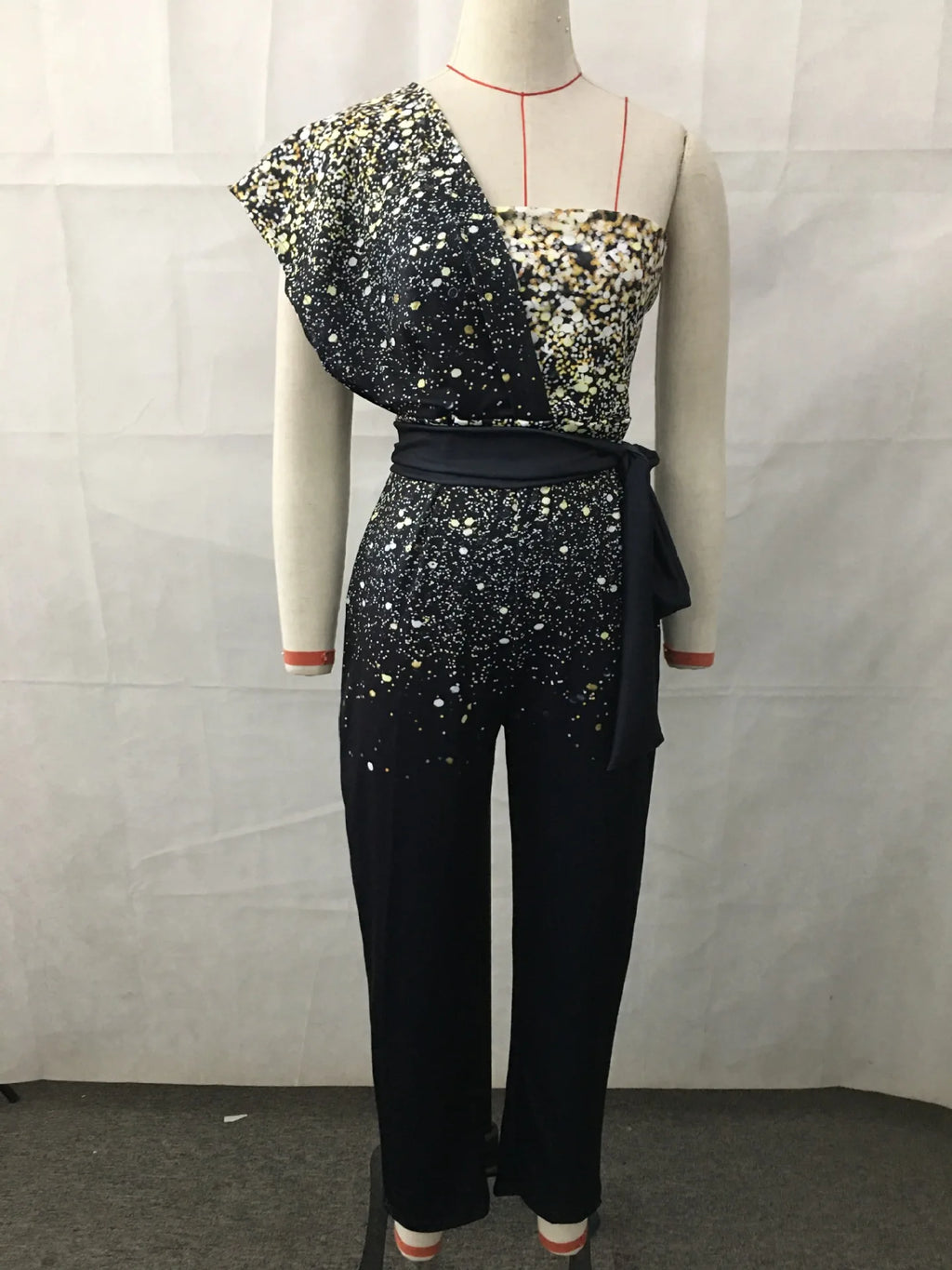 Elegant Women Sequins Patchwork Bodycon Jumpsuit