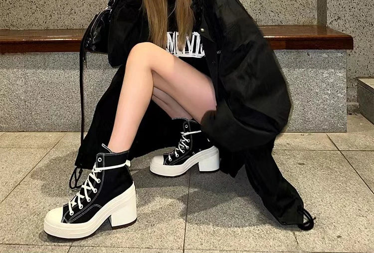 Platform High Top Heel   Sneakers