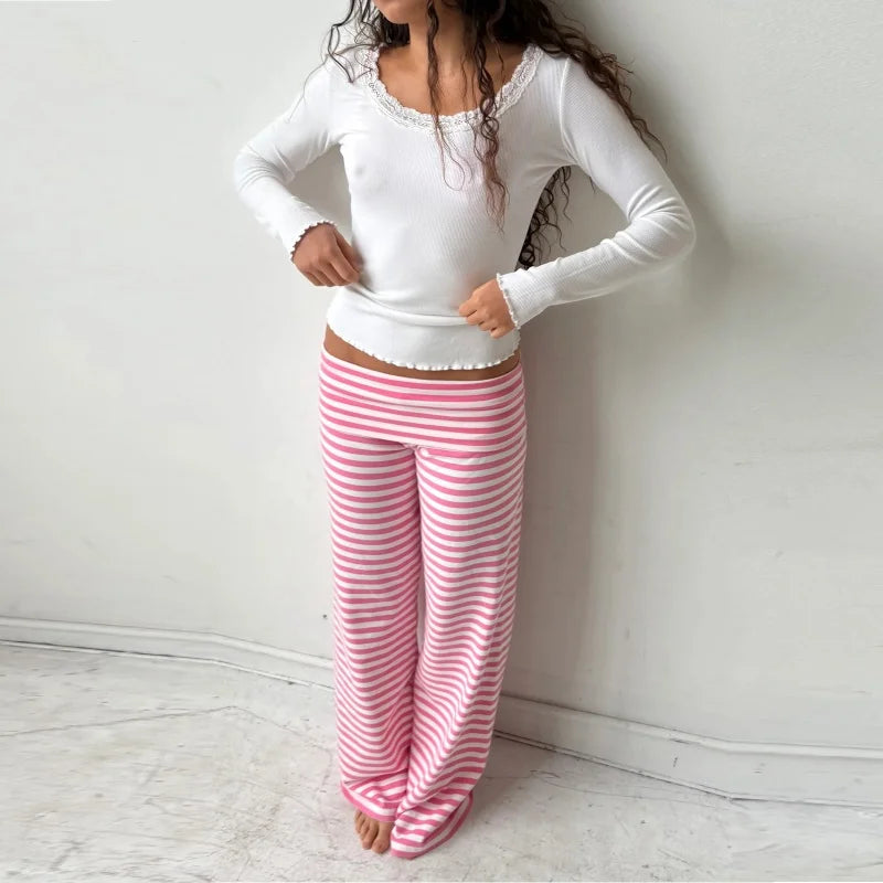 YSK Striped Flared pant