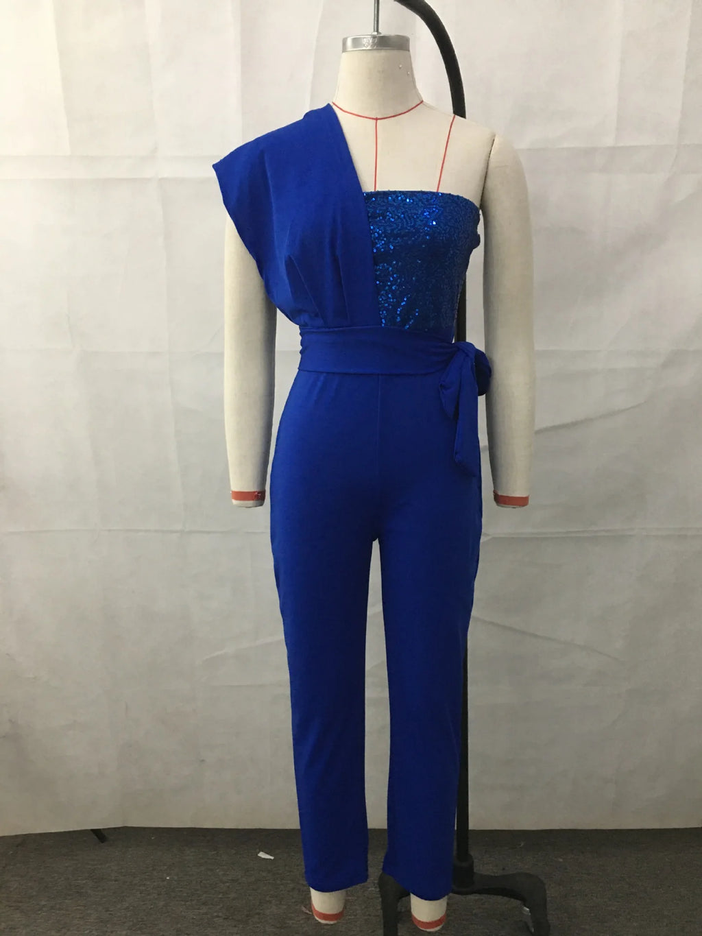 Elegant Women Sequins Patchwork Bodycon Jumpsuit