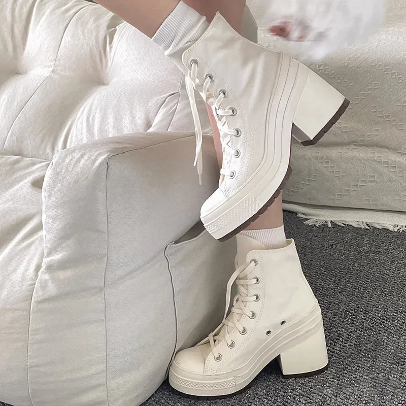 Platform High Top Heel   Sneakers