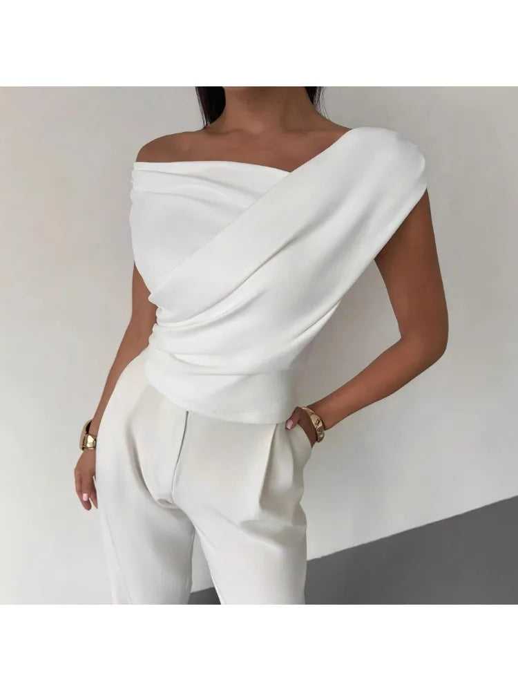 Summer Autumn Irregular Crop Tops Women Sleeveless Solid Y2K Short Tank Top Casual