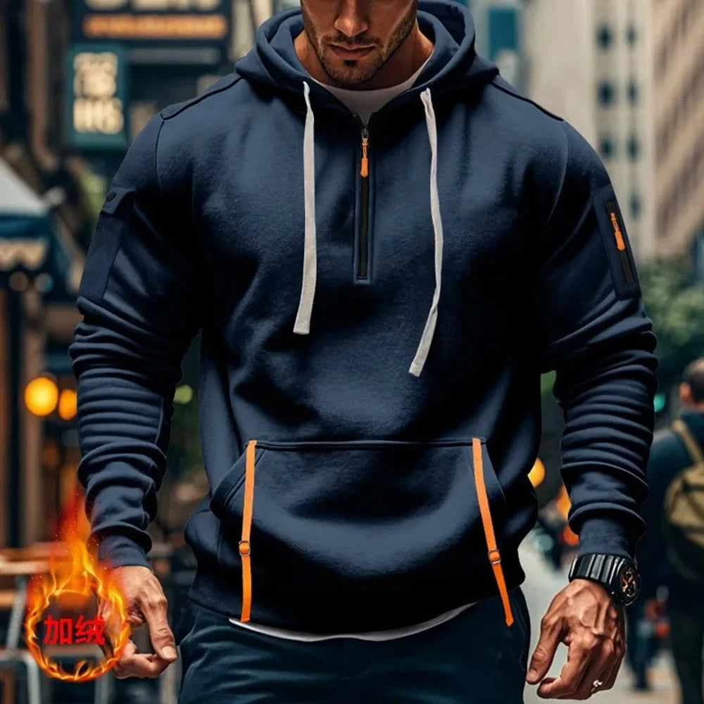 Honda Racing Autumn and Winter Men's Multi-Pocket Zipper Hoodie Casual Sportswear and Loose Hoodie Long Sleeve Top