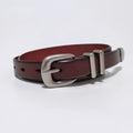 VATLTY 2.3cm Leather Belt for Women Zinc Alloy Silver Buckle Natural Cowhide Casual Belt Genuine Leather Thin Belt Female