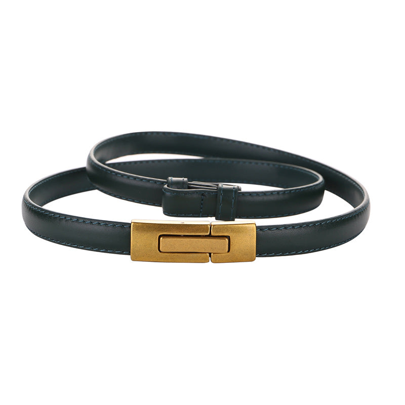 100% Natural Cowhide Waistband First Layer Good Genuine Leather Belts for Women Decoration Skirt Suit Adjustable Designer Belt