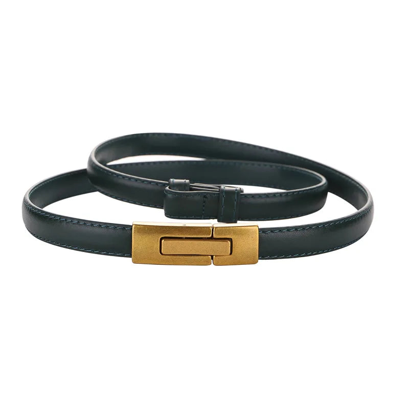 100% Natural Cowhide Waistband First Layer Good Genuine Leather Belts for Women Decoration Skirt Suit Adjustable Designer Belt