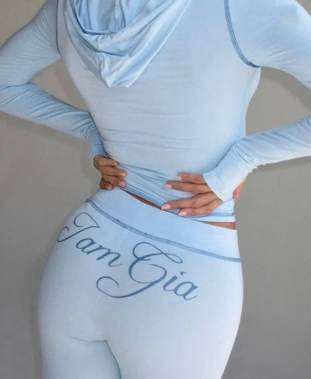 Gia long sleeve high spring top & low waist micro flared pants