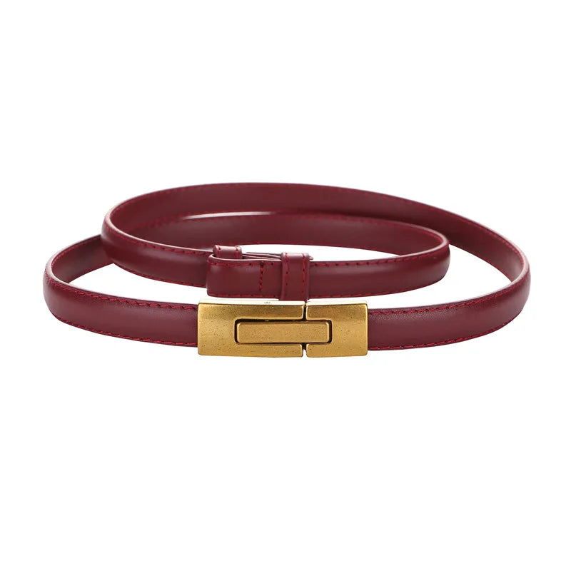 100% Natural Cowhide Waistband First Layer Good Genuine Leather Belts for Women Decoration Skirt Suit Adjustable Designer Belt