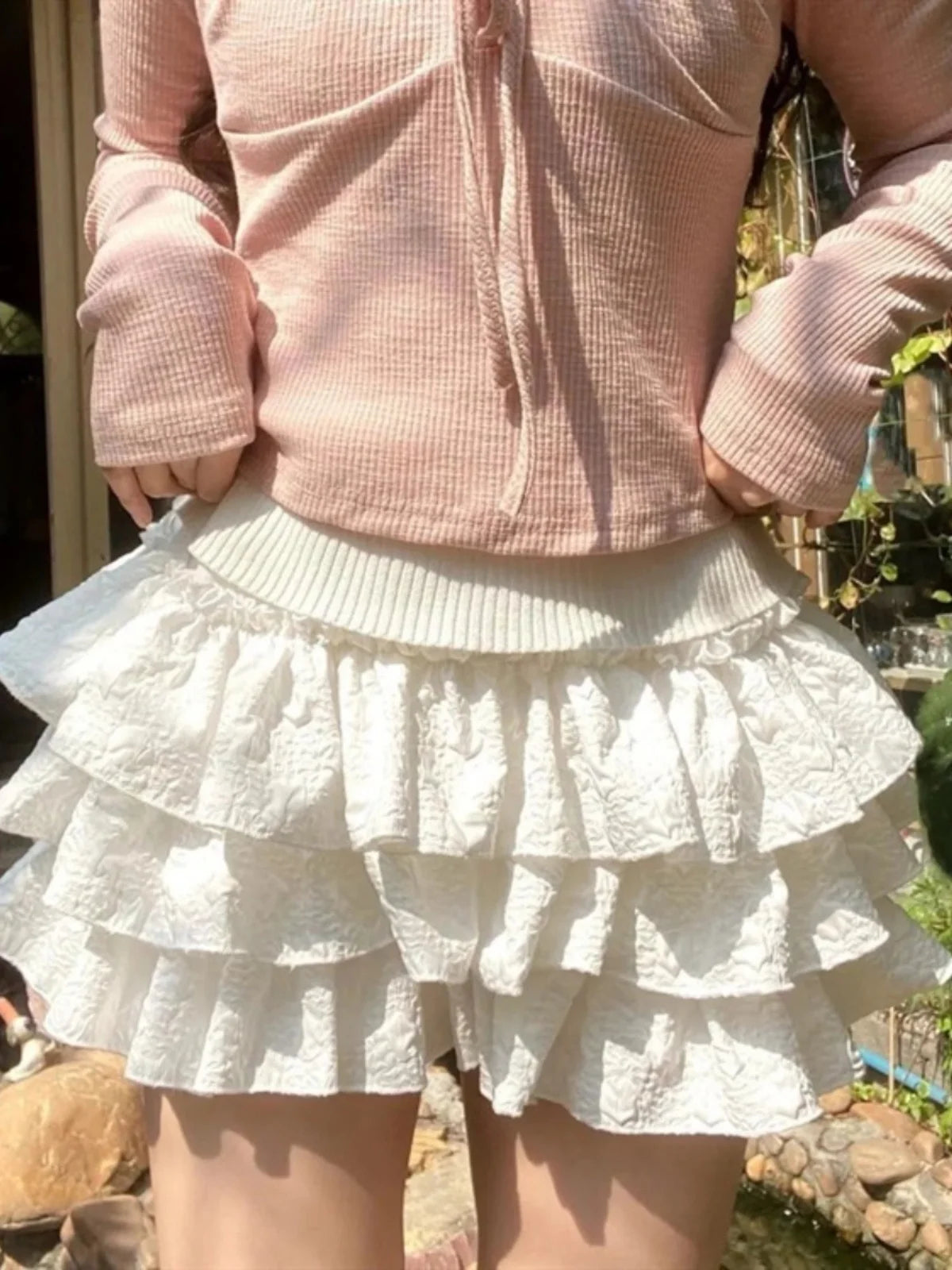 Women Bubble  Mini Hem Skirt