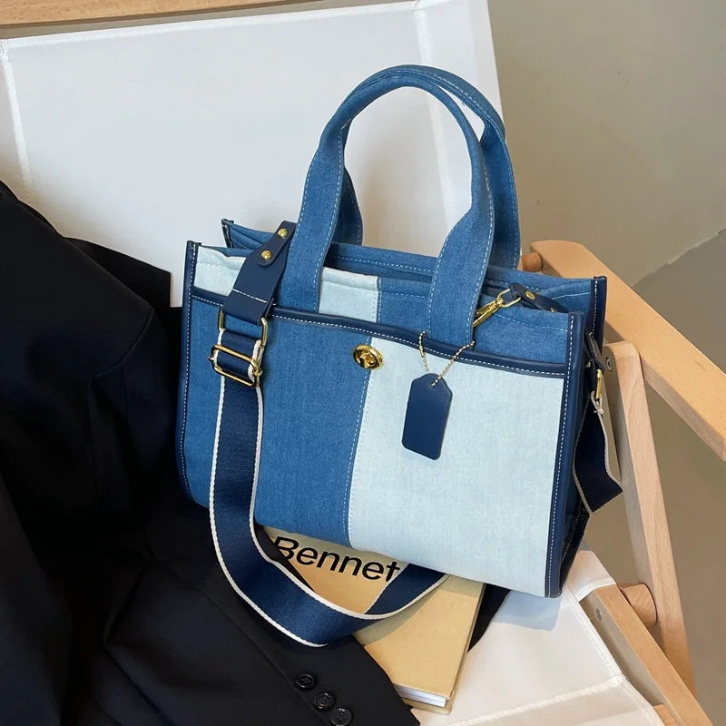 Women's Denim Shoulder  Tote Handbag.