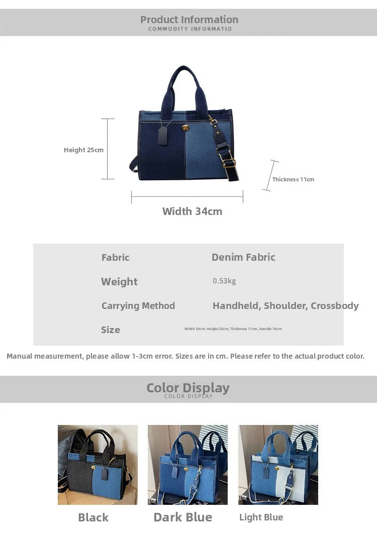 Women's Denim Shoulder Handbag.